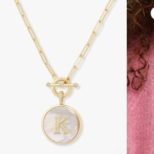 Gold Initial K Pendant Necklace